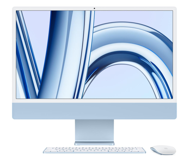 APPLE iMac M3 8-core CPU/8-core GPU/8GB/256GB SSD/24" 4,5K/Niebieski (MQRC3ZE/A) - 1192988 - zdjęcie
